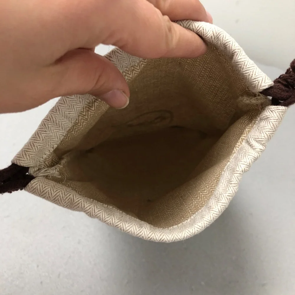 Authentic Hermes‎ Fabric Dust Bag Drawstring Top Travel Storage 14.5x7 Designer